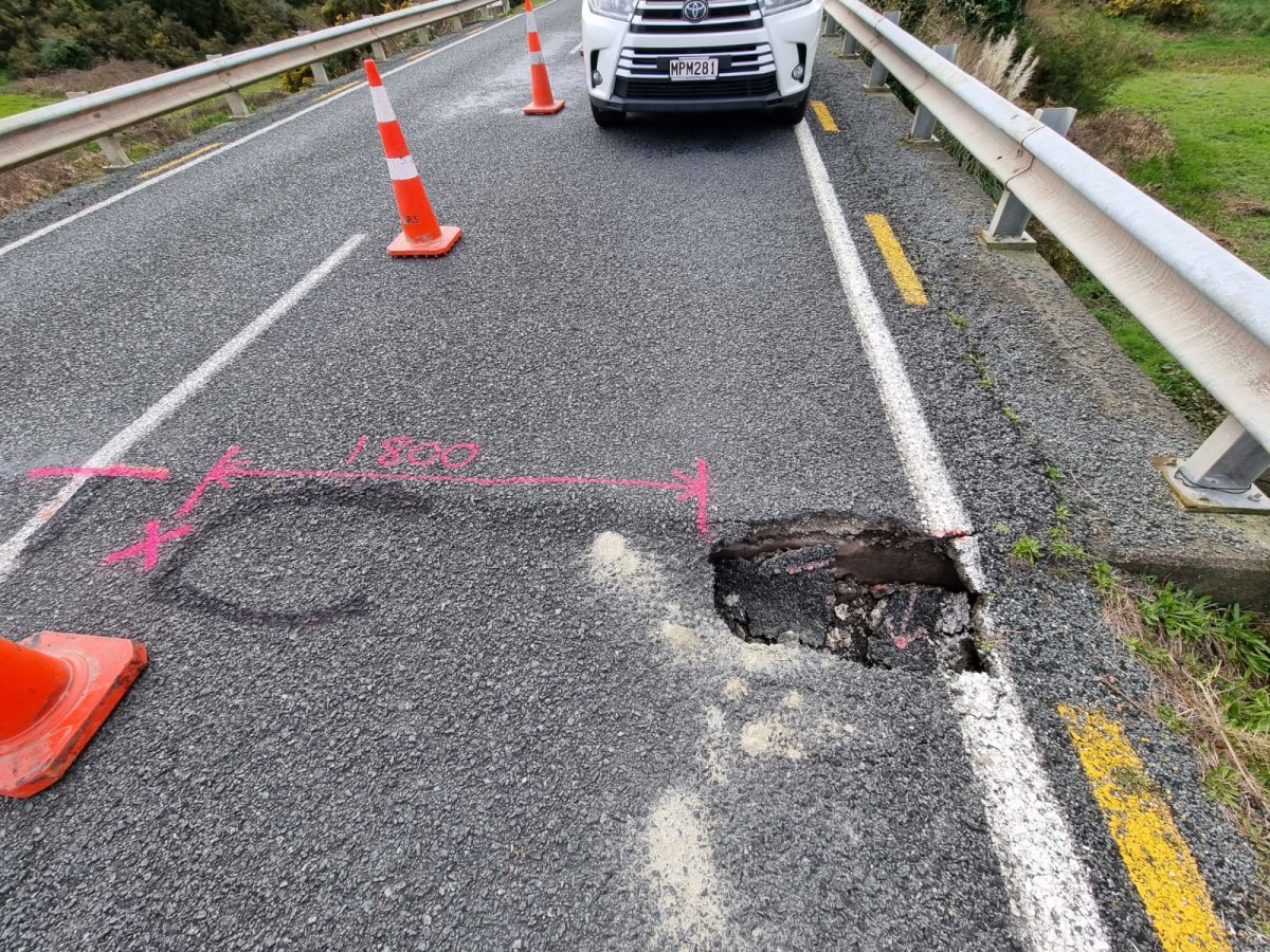 Paparoa-Oakleigh Bridge abutment hole