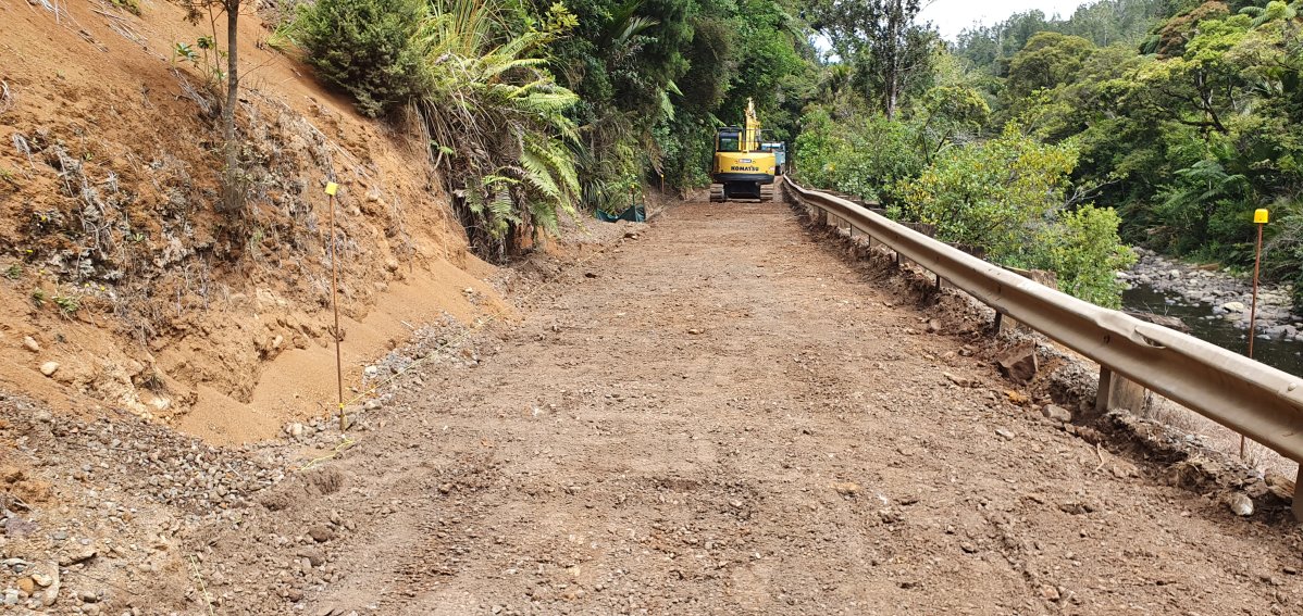 Pouto Road phase one and Waipoua River Road nearing completion 