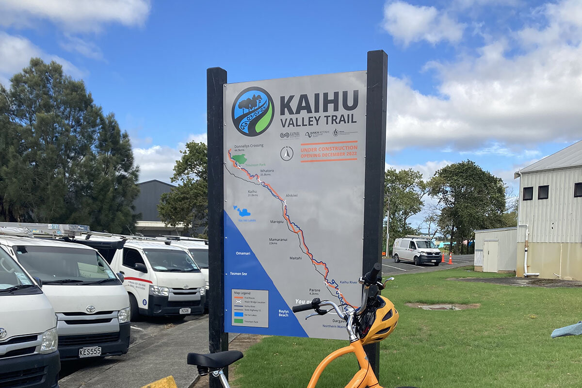 Sign erected for Kaihu Valley Trail 