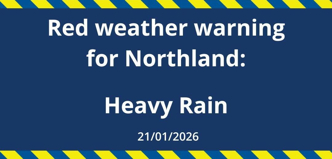 21 January | Red heavy rain warning