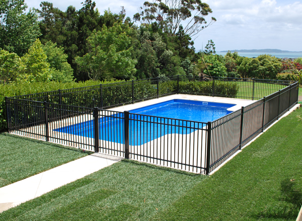 fenced pool.